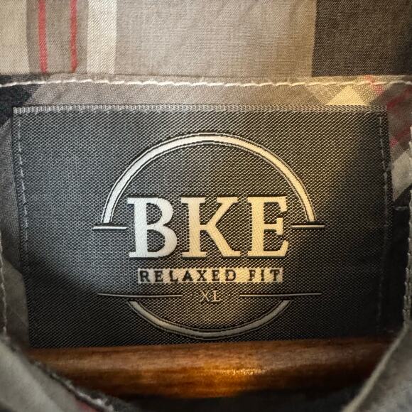 Buckle BKE Men’s XL Western Pearl Snap Shirt Relaxed Fit Plaid Gray Lightweight - Picture 3 of 7